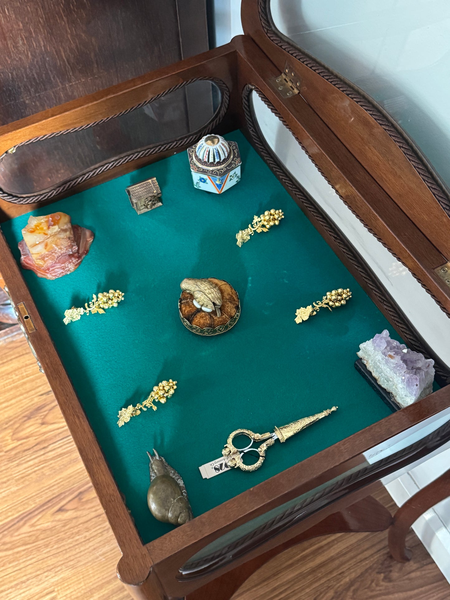 Brass Snail with Carnelian Base