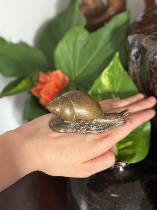 Brass Snail with Carnelian Base